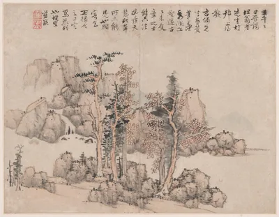Landscape in the Style of Ancient Masters: Artist's commentary — Lan Ying