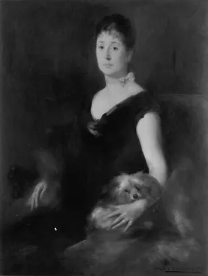 Portrait of a Lady with a Dog — Eugène Carrière