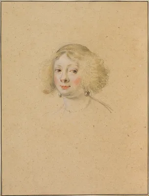 Portrait of a Young Woman with Pearl Earrings — Simon Vouet