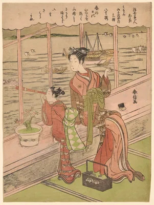 Double-Flowered Cherry: Motoura of the Minami Yamasakiya (Minami Yamasakiya uchi Motoura, Yaezakura), from the series "Beauties of the Floating World Compared to Flowers (Ukiyo bijin hana ni yosu)" — Suzuki Harunobu