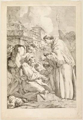 Saint Charles Borromeo Blessing the Plague-Stricken — Jean-Baptiste Marie Pierre