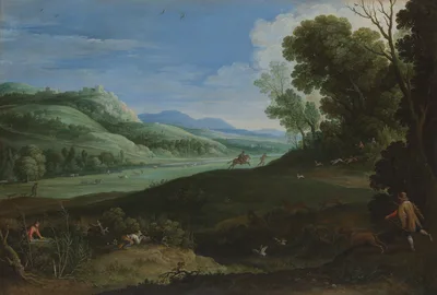 Landscape with Hunters — Paul Bril