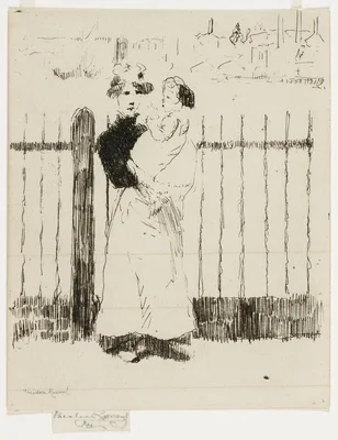 Emma and Her Baby, Chelsea Embankment — Théodore Roussel
