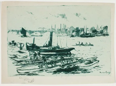 The Steam Launch, Chelsea Embankment — Théodore Roussel