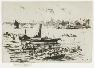 The Steam Launch, Chelsea Embankment — Théodore Roussel
