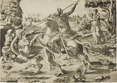 Saint George and the Dragon — Enea Vico