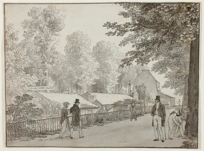 Relais, Avenue des Champs-Élysées, Paris (recto); Scene from the Life of Odysseus (verso) — Christoffer Wilhelm Eckersberg