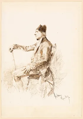 Seated Man in Profile — Mariano Fortuny Marsal