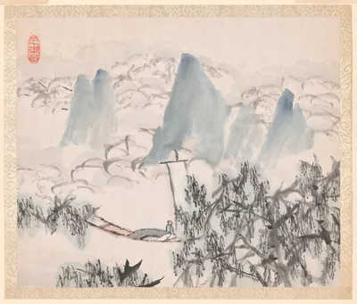 Album of Landscapes and Calligraphy for Liu Songfu — Xu Gu