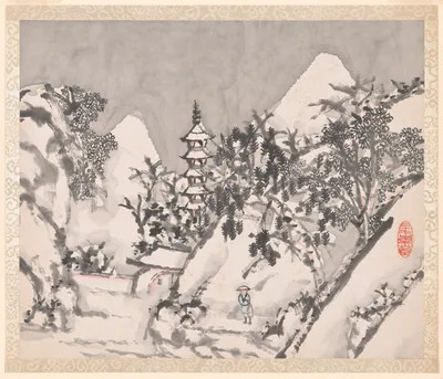 Album of Landscapes and Calligraphy for Liu Songfu — Xu Gu