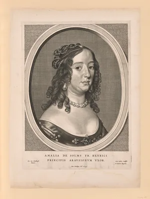 Amalia van Solms, wife of Frederick Henry, from Nine Portraits — Cornelis Visscher