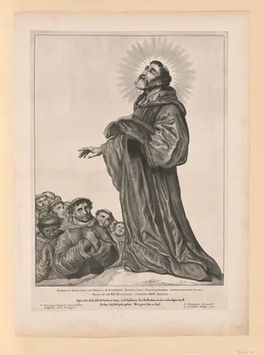 Saint Egbert the Abbot, from Saints of the North and South Netherlands — Cornelis Visscher