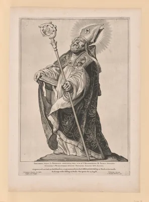 Saint Willebrord, from Saints of the North and South Netherlands — Cornelis Visscher
