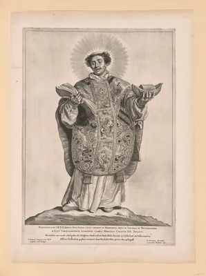 Saint Lebuin, from Saints of the North and South Netherlands — Cornelis Visscher