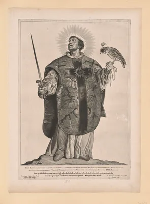 Saint Adalbert of Egmond, from Saints of the North and South Netherlands — Cornelis Visscher