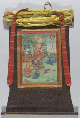 Painted Banner (Thangka) from a Set of Seven Portraying the Sixteen Arhats (Elders), Early Disciples of the Historical Buddha Shakyamuni