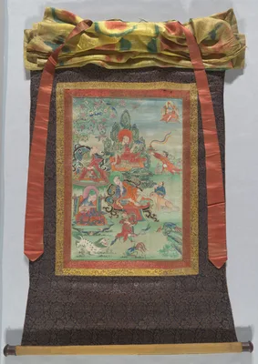 Painted Banner (Thangka) from a Set of Seven Portraying the Sixteen Arhats (Elders), Early Disciples of the Historical Buddha Shakyamuni