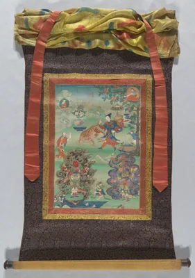 Painted Banner (Thangka) of Dharmatala from a Set of Seven Portraying the Sixteen Arhats (Elders), Early Disciples of the Historical Buddha Shakyamuni