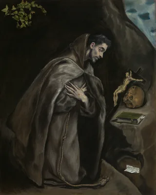Saint Francis Kneeling in Meditation — El Greco