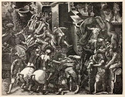 The Fall of Troy and the Escape of Aeneas — Giorgio Ghisi