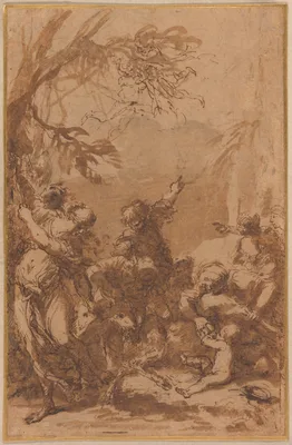 The Nurturing of Jupiter — Salvator Rosa