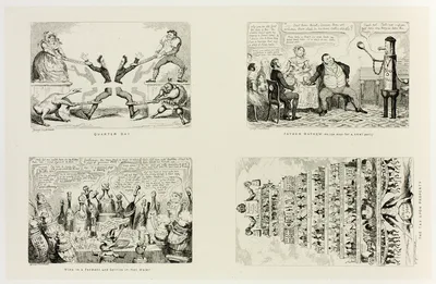 Quarter Day from George Cruikshank's Steel Etchings to The Comic Almanacks: 1835-1853 (top left) — George Cruikshank