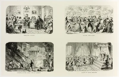 Twelfth Night from George Cruikshank's Steel Etchings to The Comic Almanacks: 1835-1853 (top left) — George Cruikshank