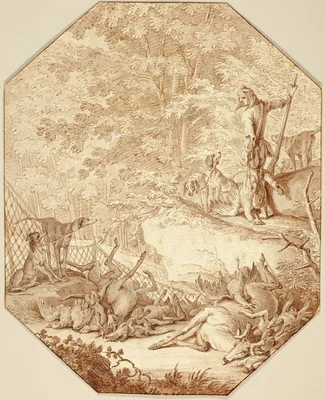 The Industrious Hunter, in Spring — Johann Elias Ridinger