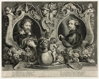 Double Portrait of Rubens and Van Dyck — Paulus Pontius
