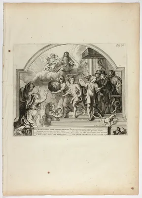 Philip IV Appointing Prince Ferdinand Governor of the Netherlands, plate 25 from Casperius Gevartius, Pompa Introitus Honori Serenissimi Principis Ferdinandi (Triumphal Entry of the Most Serene and Honorable Cardinal-Infante Ferdinand) — Théodore Thulden