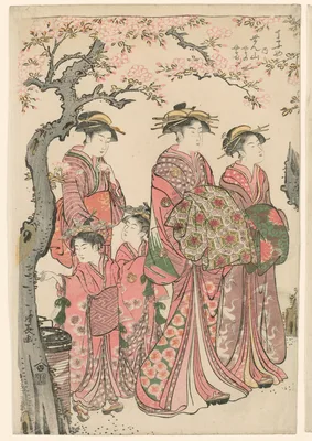 The Courtesans Senzan, Yasono, and Yasoji of the Chojiya — Torii Kiyonaga