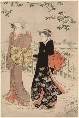 Matsuchi Hill after Snowfall — Torii Kiyonaga