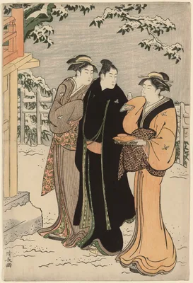 Matsuchi Hill after Snowfall — Torii Kiyonaga