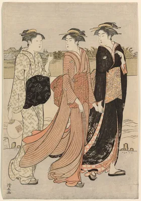 Summer Twilight on the Banks of the Sumida River — Torii Kiyonaga