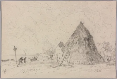 Landscape with Haystacks — Constant Troyon