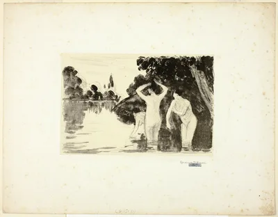 Women Bathing: Day — Camille Pissarro