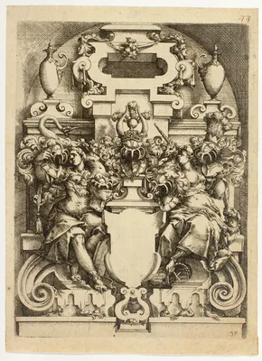 Fantastic Architecture, plate 36 (later 44, and 125) from Architectura — Wendel Dietterlin