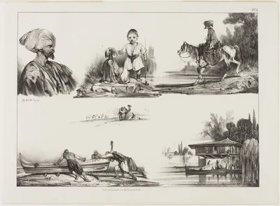 Sheet of Sketches, No. 3 — Alexandre-Gabriel Decamps