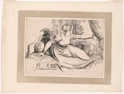 A Woman Sitting by the Window (“Evening Thou Bringest All”), from the first issue of Specimens of Polyautography — Henry Fuseli
