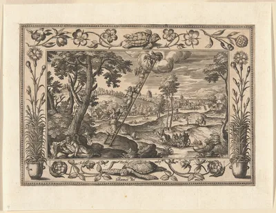 Jacob's Dream, from Landscapes with Old and New Testament Scenes and Hunting Scenes — Adriaen Collaert