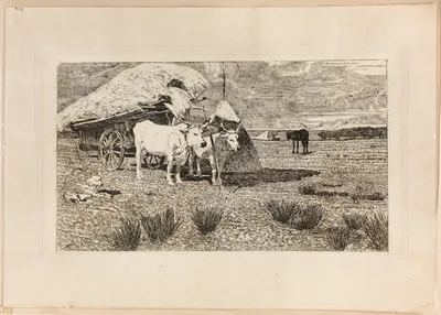 Oxen and Wagon (Maremma) — Giovanni Fattori