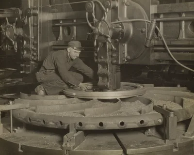 Worker at Grinding Machine — Lewis Hine