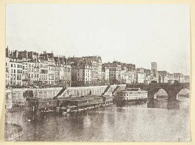 Le Pont-Neuf, les quais, les bains "A la Samaritaine" et la Tour St Jacques — Hippolyte Bayard