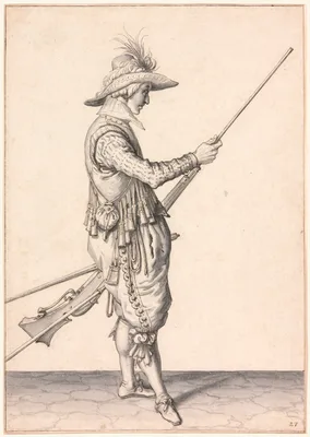 A Soldier Loading a Musket, "Ramme in Your Pouder" — Jacob de Gheyn II
