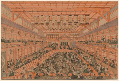 Perspective Picture of a Kabuki Theater (Uki-e Kabuki shibai no zu) — Utagawa Toyoharu