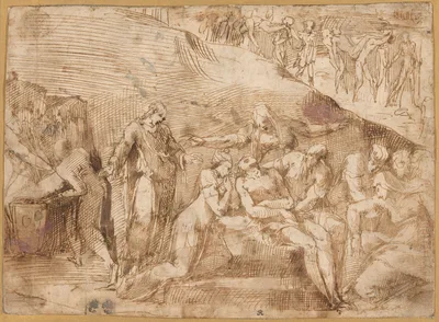 The Lamentation of Christ (recto and verso) — Polidoro da Caravaggio