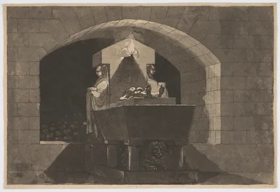 Tomb with Caryatids — Louis Jean Desprez