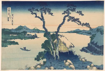 Lake Suwa in Shinano Province (Shinshu Suwako), from the series "Thirty-six Views of Mount Fuji (Fugaku sanjurokkei)" — Katsushika Hokusai
