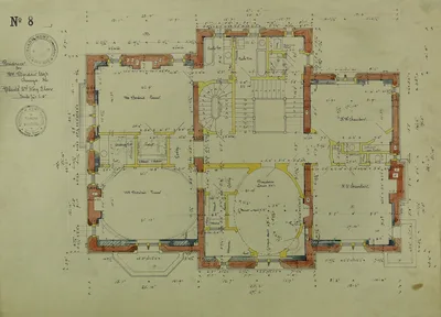 William Borden Residence, Chicago, Illinois, Second Story Plan — Richard Morris Hunt