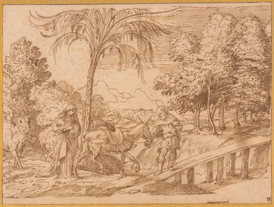 The Flight into Egypt — Domenico Campagnola